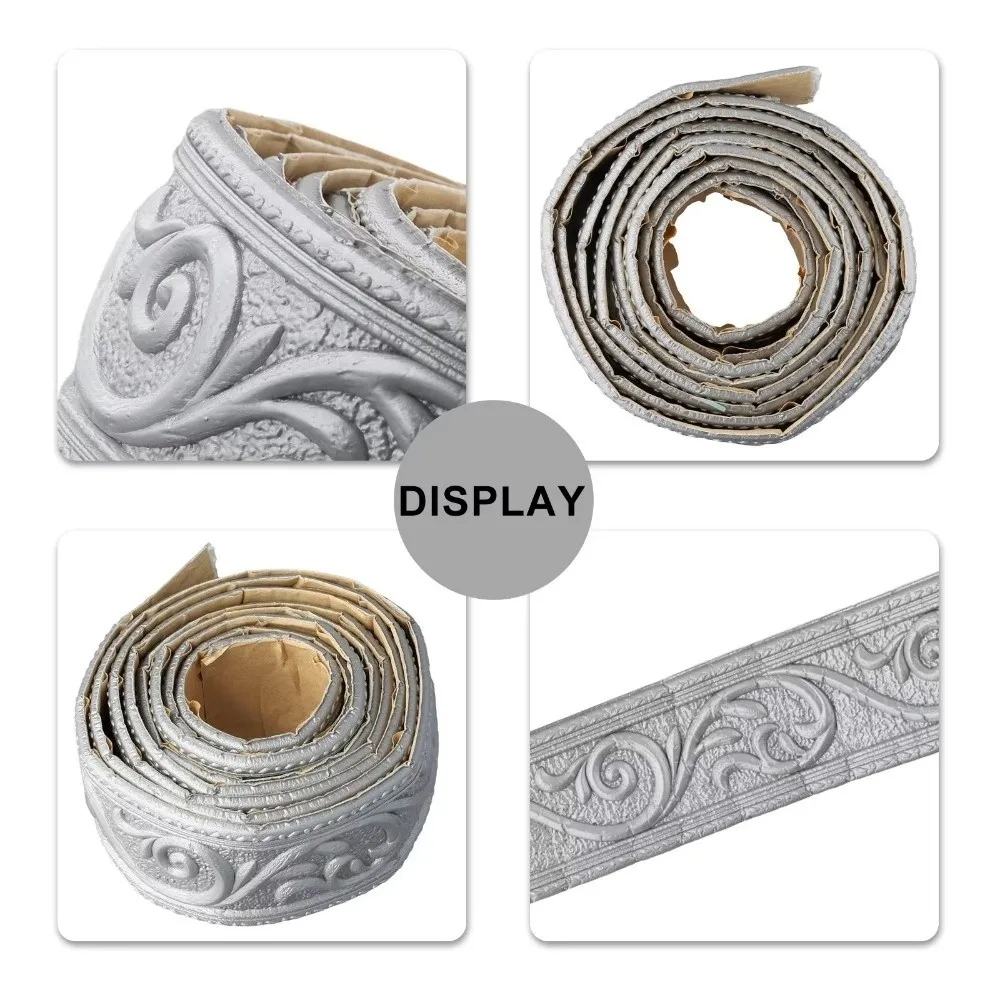 3D Sticker Wall Trim Line Self Adhesive Baseboard Wallpapers Skirting Border Waterproof Home Decoration Wall Sticker