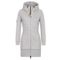 Womens Long Zip Up Hoodies Oversize Sportswear Tracksuits Harajuku Oversize Leisure Sweatshirts Hooded Top Cardigan Coat Outwear