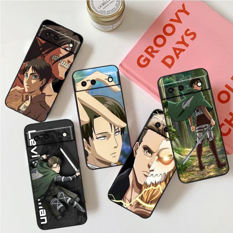 A-Attacks On T-Titan Cartoon For Google Pixel 8 7A 7 6A 6 5A 5 4 4A XL 5G Black Silicon Shockproof Shell Back Phone Case