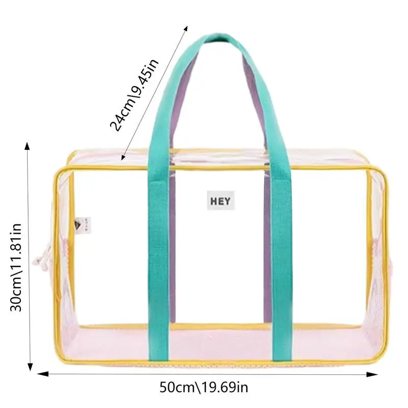 Bolsos de mano transparentes de PVC para piscina, bolsos de hombro de gran capacidad para verano, bolso de playa de plástico, bolso impermeable para