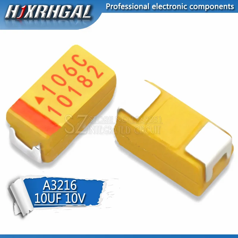 20pcs A 3216 10uF 16V 106 106C SMD tantalum capacitor hjxrhgal