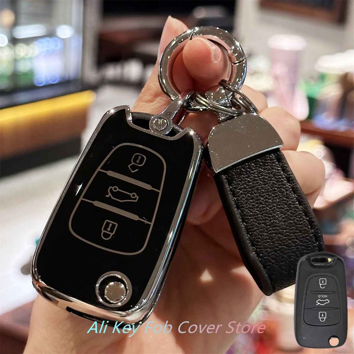 Key Fob Cover for Hyundai i10 i20 ix20 i30 ix35 for Kia Ceed Soul Sportage Venga Keychain Lanyard