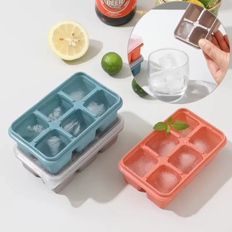 

6 Grids Silicone Ice Cube Maker Tray Ice Cream Mold Freezer Cream Ball Maker Reusable Whiskey Cocktail Mould Bar Tools