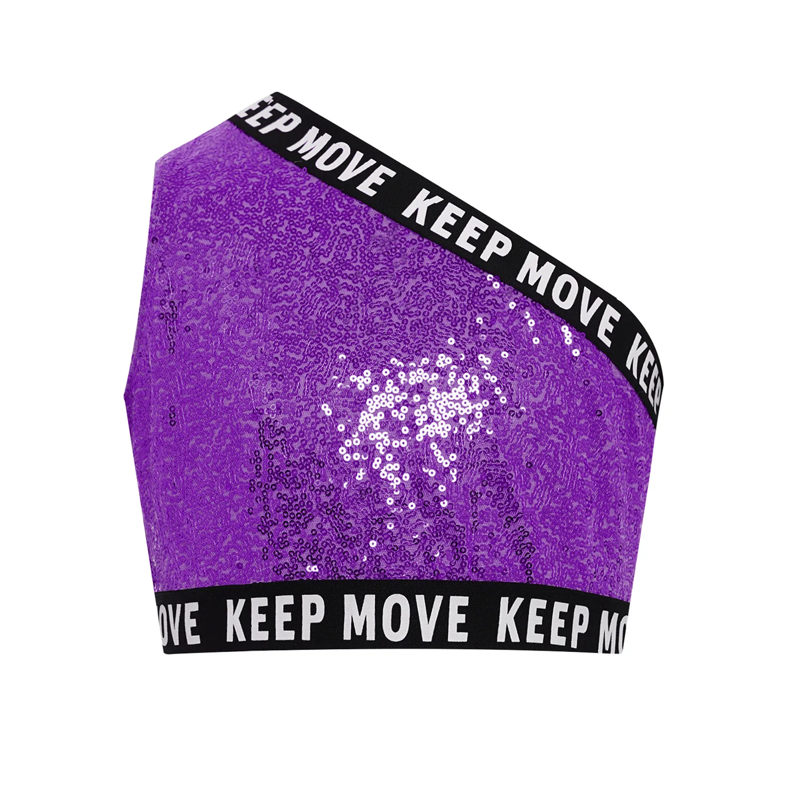 Модная майка в стиле хип-хоп с блестками для девочек, блестящий укороченный жилет на одно плечо для черлидинга, уличная одежда, костюм для джазовых танцев, одежда для выступлений