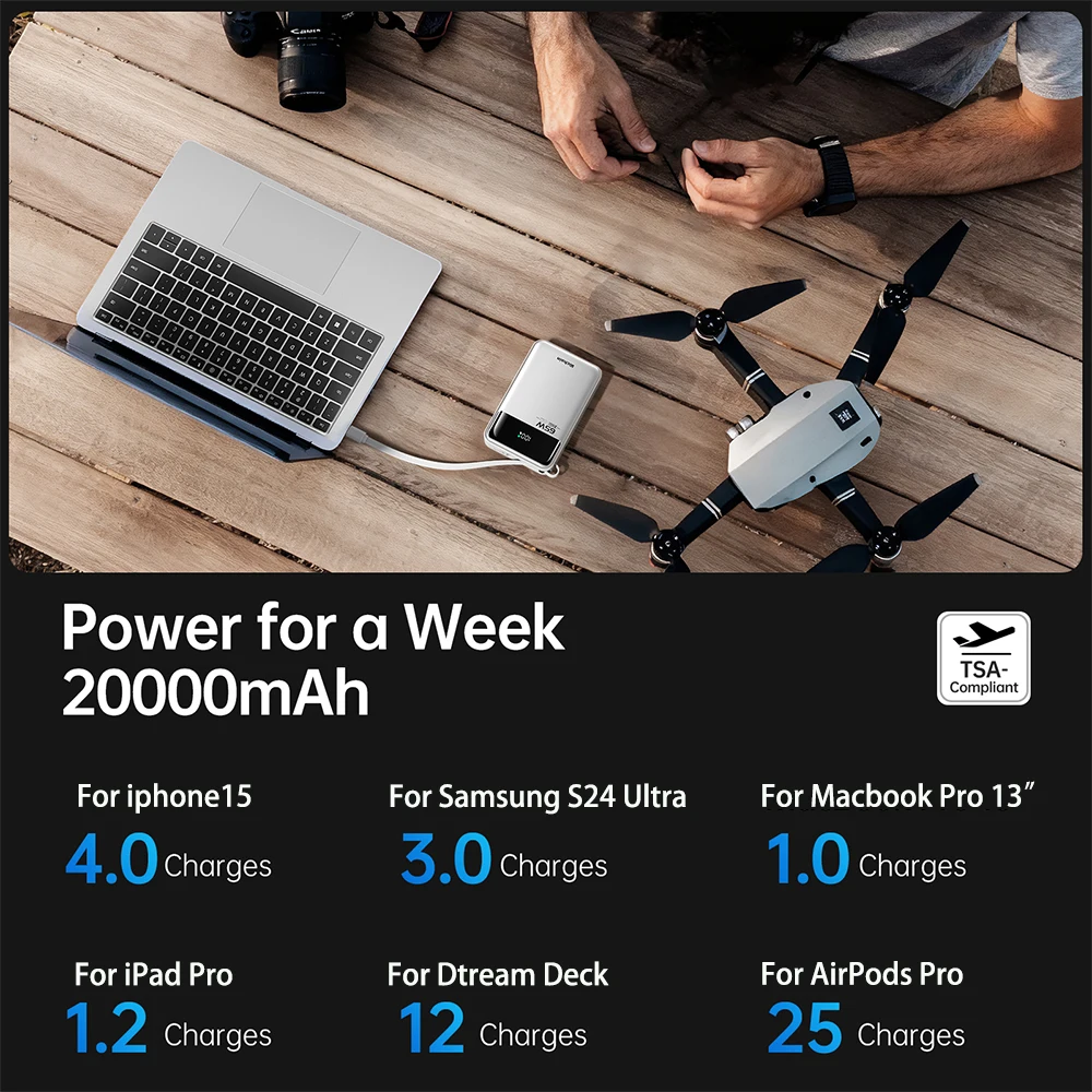 Hichain PD65W Power Bank 20000 - Wired Earphone Lightning avis et prix