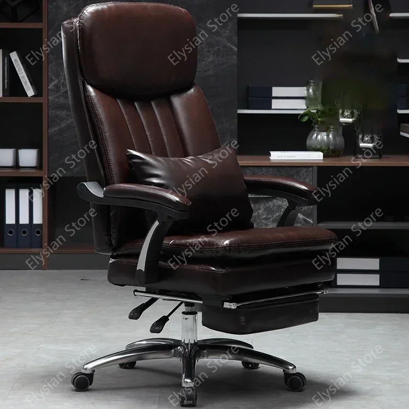 Executive Seat Office Chair Leather Study Wheels Modern Hand Relax Armchairs Library Fashion Cadeira Presidente  Furniture