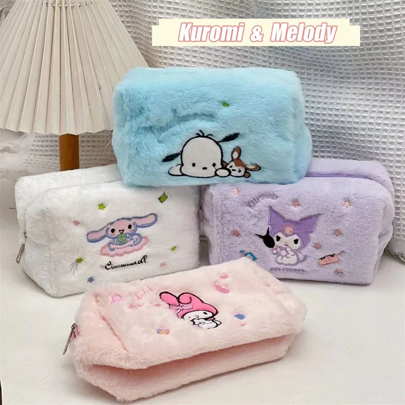 Sanrio Kuromi Melody Makeup Bag Plush Cosmetic Bag Travel Item Storage Bag