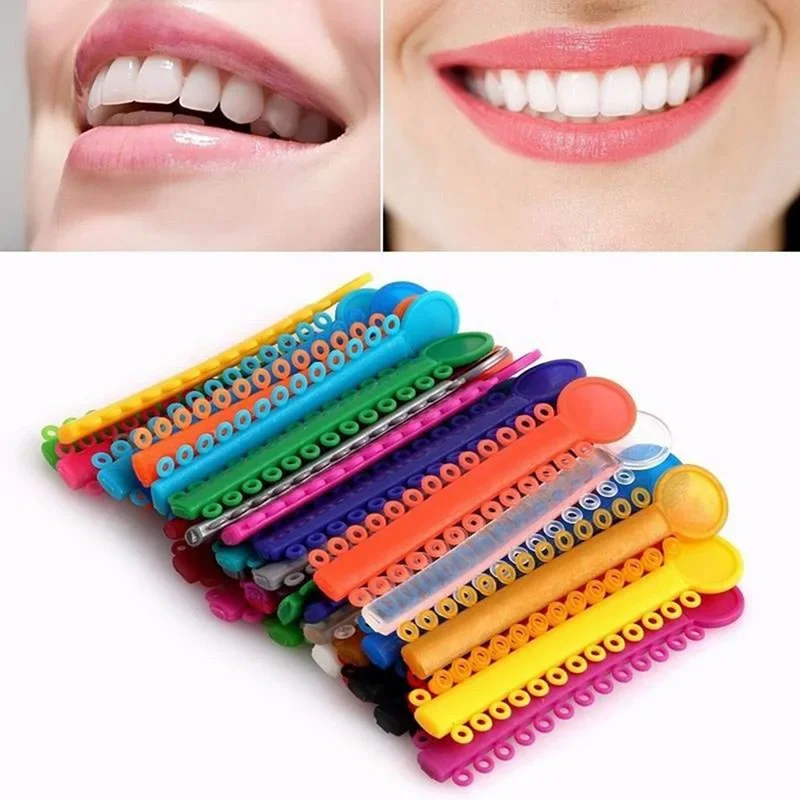 40 pz/borsa ortodonzia dentale fascette elastiche legature moduli leganti elastici dentali multicolori materiali dentali