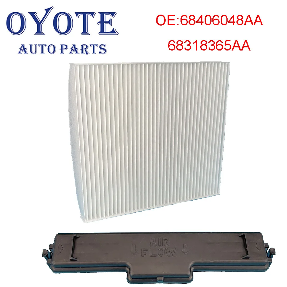 

OYOTE Cabin Air Filter A/C 68406048AA/68318365AA For Dodge Ram 1500 2500 3500 2016-2018 Filter Door Cover Replacement