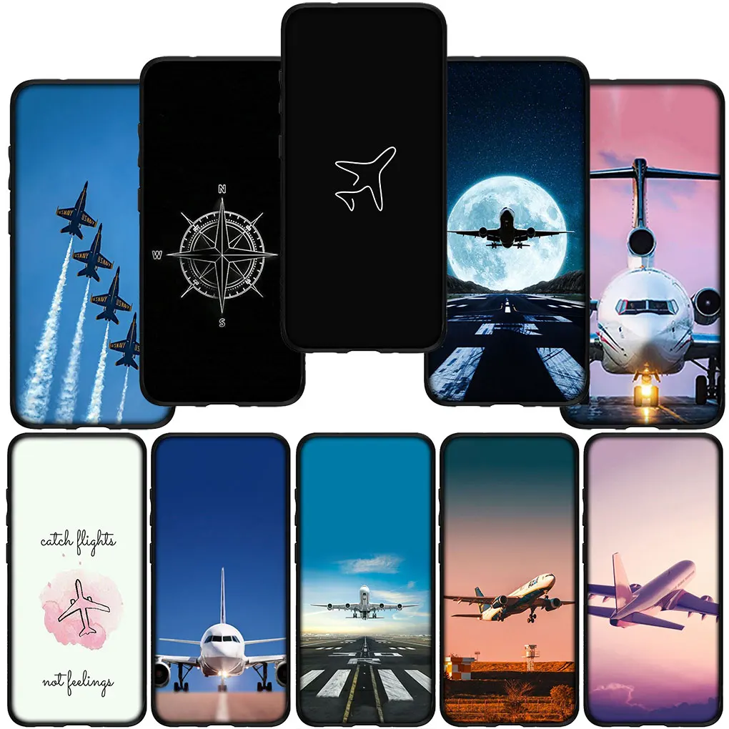 Aircraft Airplane Plane Fly Travel Cover Phone for OPPO A17 A15 A16 A53 A54 A57 A78 A79 A58 A38 A98 A94 A96 A74 A95 A77 A76 Case