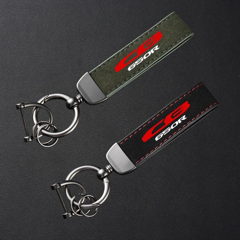 For HONDA NEO SPORT CAFR CB650R CB650-R 2019-2025 CB 650R Accessories High-Grade Leather Suede Keychain Motorcycle Keyring