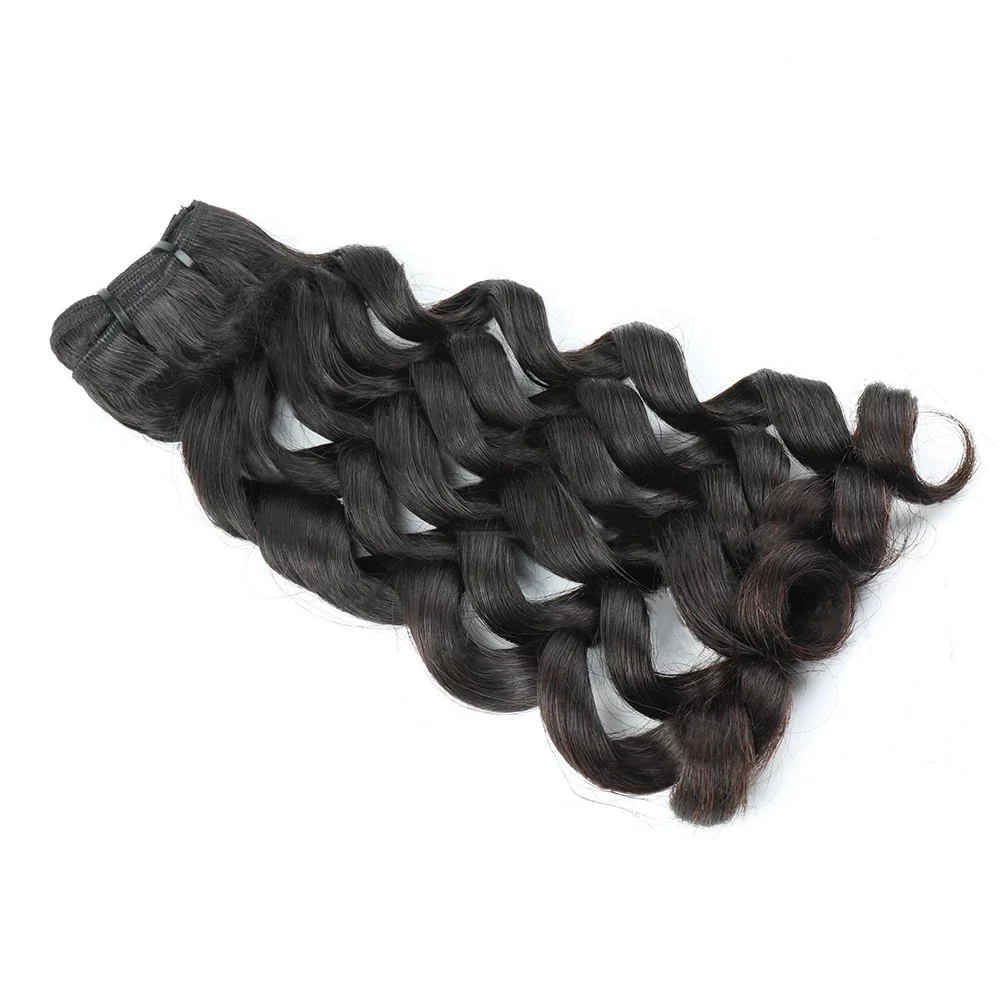 French Curly Braiding Hair Pre Stretched 10 12 14 Inch Easy Braid Bouncy Loose Wavy Braiding Hair Roma Roll Bundles Human Hair