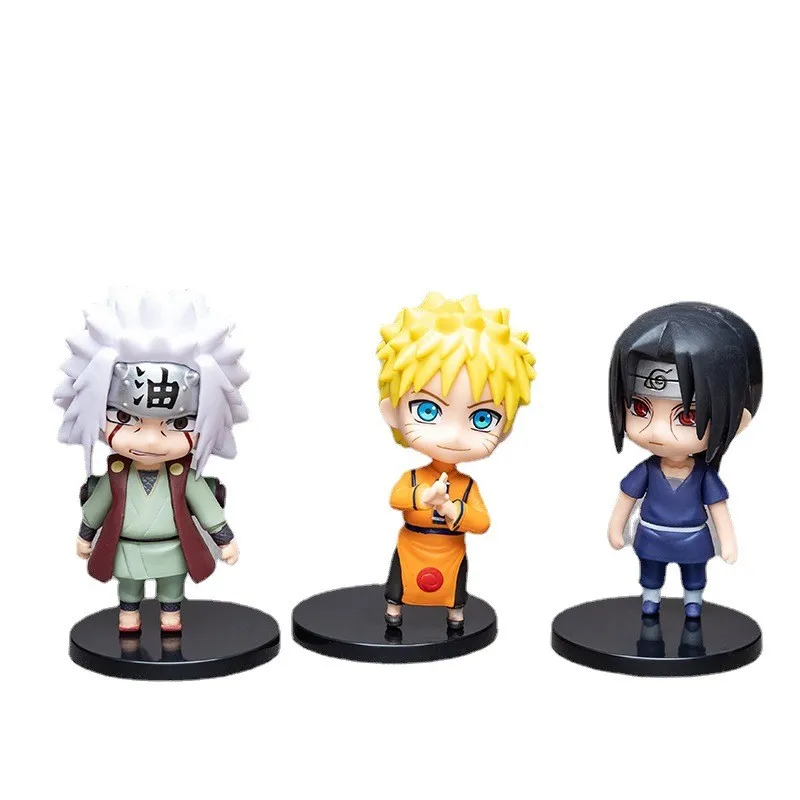 6 styles 9cm Anime Naruto Figures PVC Q Version Doll Gaara Kakashi  Figure Room Decoration Cartoon Kawaii Boy Toy Kid Gift