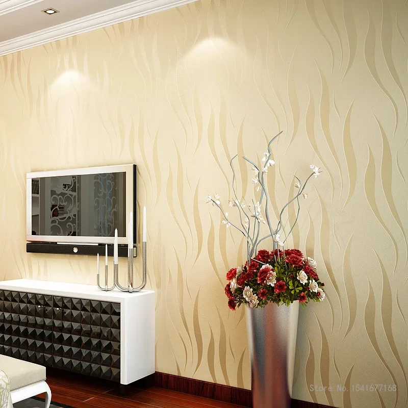 Creative 3D Three-Dimensional Curved Strip Wallpaper, Non-Woven, Water Ripple, TV Background Wall Bedroom Living Room, 53X1000cm