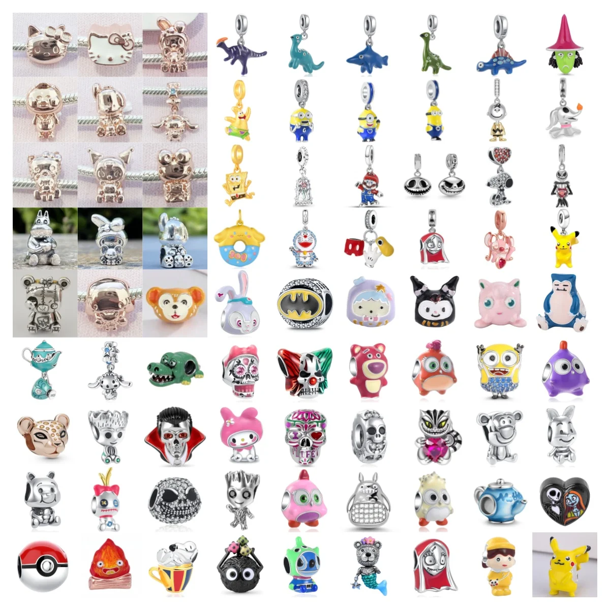 MINSO 2025 breloque garçon fille chat chien dinosaure pendentif perle ajustement Original 3mm serpent bracelet à breloques bijoux exquis cadeaux