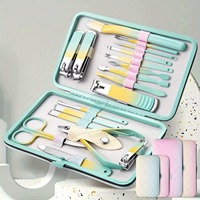 7/10/18pcs Manicure Set Pedicure Sets Nail Clipper Stainless Steel Professional Nail Cutter Tools Travel Case Kit