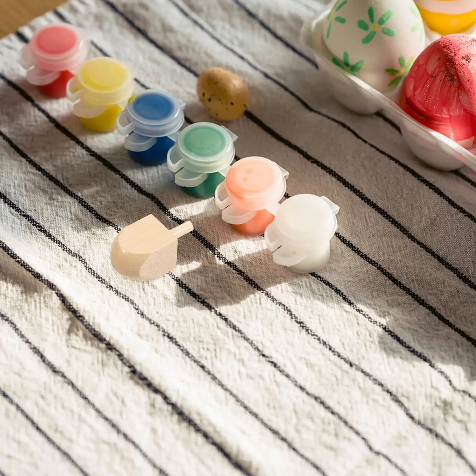 

10Pcs Hanukkah Wooden Dreidels Unfinished Blank Wood DIY Painting Spinning Tops Hanukkah Party Supplies Crafts