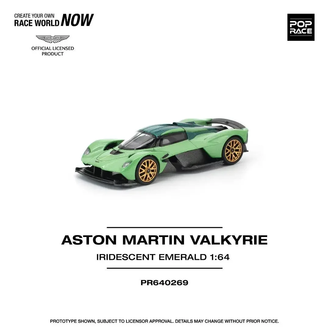 

PreSale POP RACE 1:64 Valkyrie V12 Iridescent Emerald Openable Hood Diecast Car Model Collection Toys