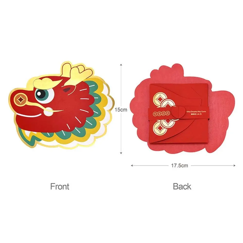 Упаковка для карт «сделай сам», китайский складной красный конверт, китайские Новогодние украшения, 2024 год, китайский дракон, товары для праздника Весны