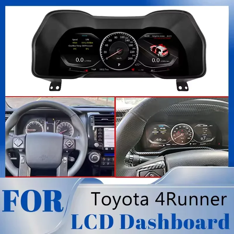 12.3 Inch Car LCD Digital Cluster For Toyota 4Runner 2010-2022 Virtual Cockpit Dashboard Player Stereo Speedometers Linux
