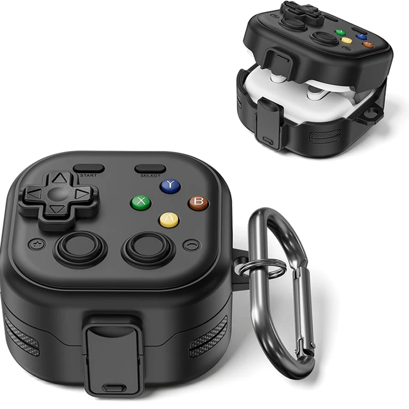 3D Retro Gamepad Style Earphone Case For Samsung Galaxy Buds 4/4 Pro With Secure Lock Clip Carabiner Cover For Buds 4 buzz 4 pro