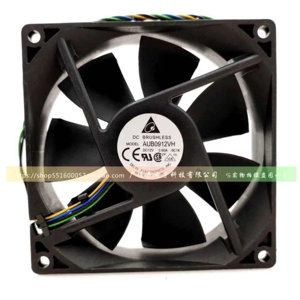 92mm Fan For Delta AUB0912VH 90x90x25mm 12V 0.6A 4-Pin PWM 4000RPM High-Performance Cooling Fan