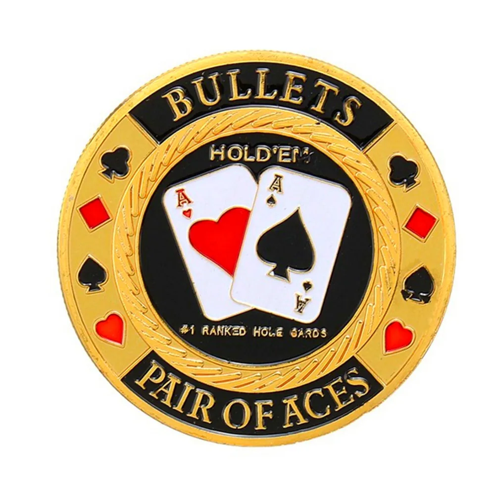 Official World Series of Poker Bullets Pair of Aces Hold'em Poker Coin Chip Case