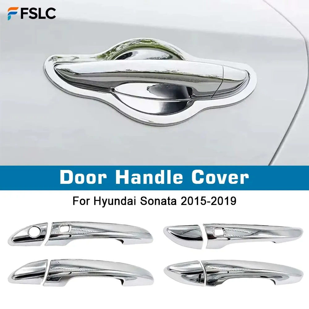 

⭐Genuine⭐ Car Decoration Door Handle Cover For Hyundai Sonata 2015-2019 Chrome Silver Cars Accessories Exterior Styling