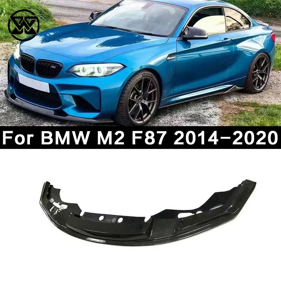 Carbon Fiber Front Bumper Spoiler Lip Lower Guard Plate Splitter For BMW M2 Series F87 MTC Style M Sports Lip Diffuser Body Kit