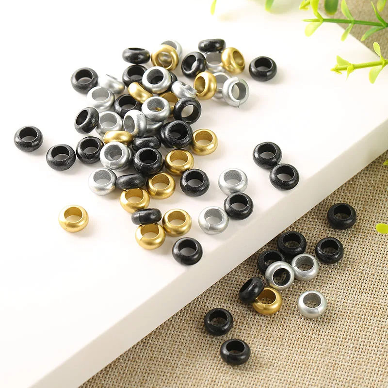 

African Hair Rings Cuffs Tubes Charms Jewelry Decoration Accessories Gold Black Beads for Dreadlocks Dread Hair Braid 50pcs/bag