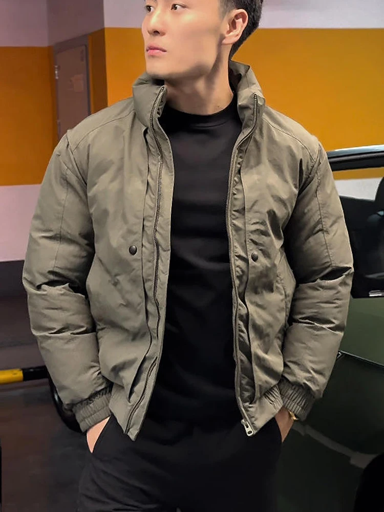 

High-End Men's Thiened Cotton Jaet Stand Collar Warm Casual Faionable Net Version Winter Outerwear Youth ular Sle