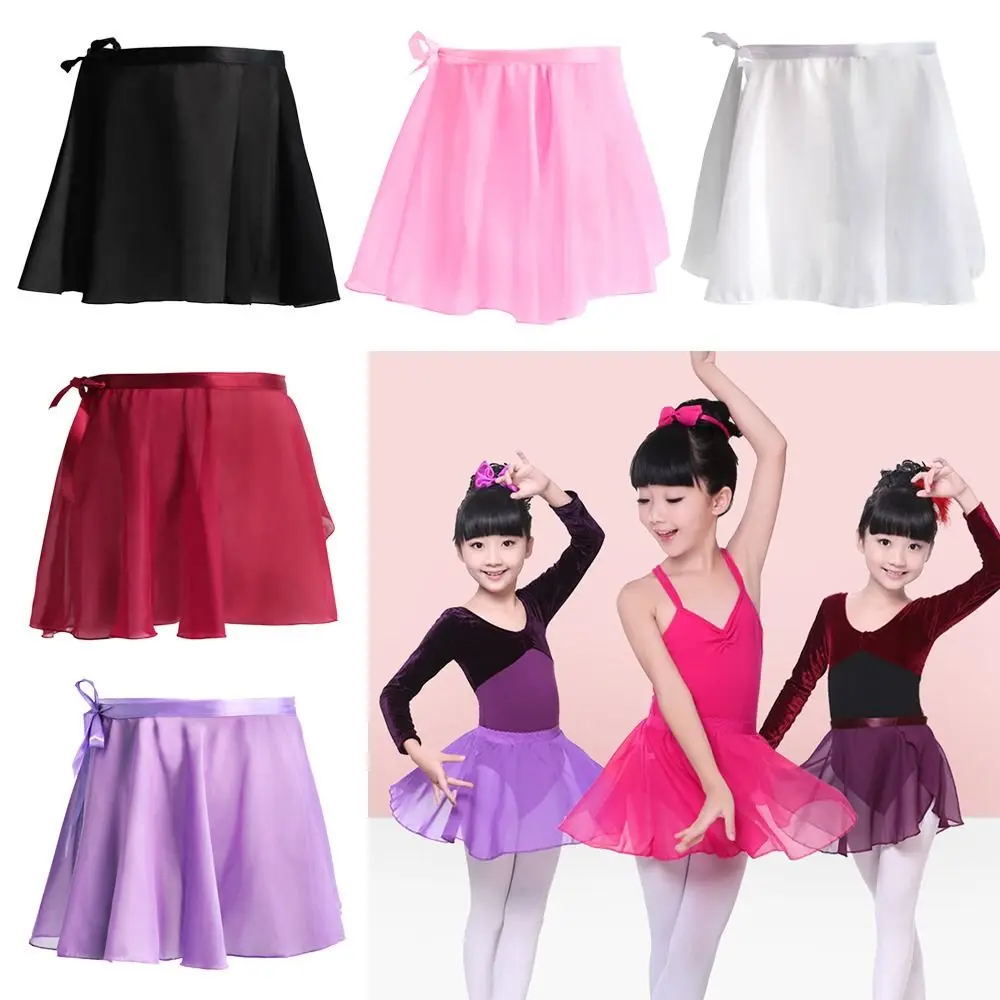 Clothing Dance Skirts Pure Color Practice Leotard Lace-up Chiffon Skirts Ballet Skirts Skirt Ballet Dance Dress