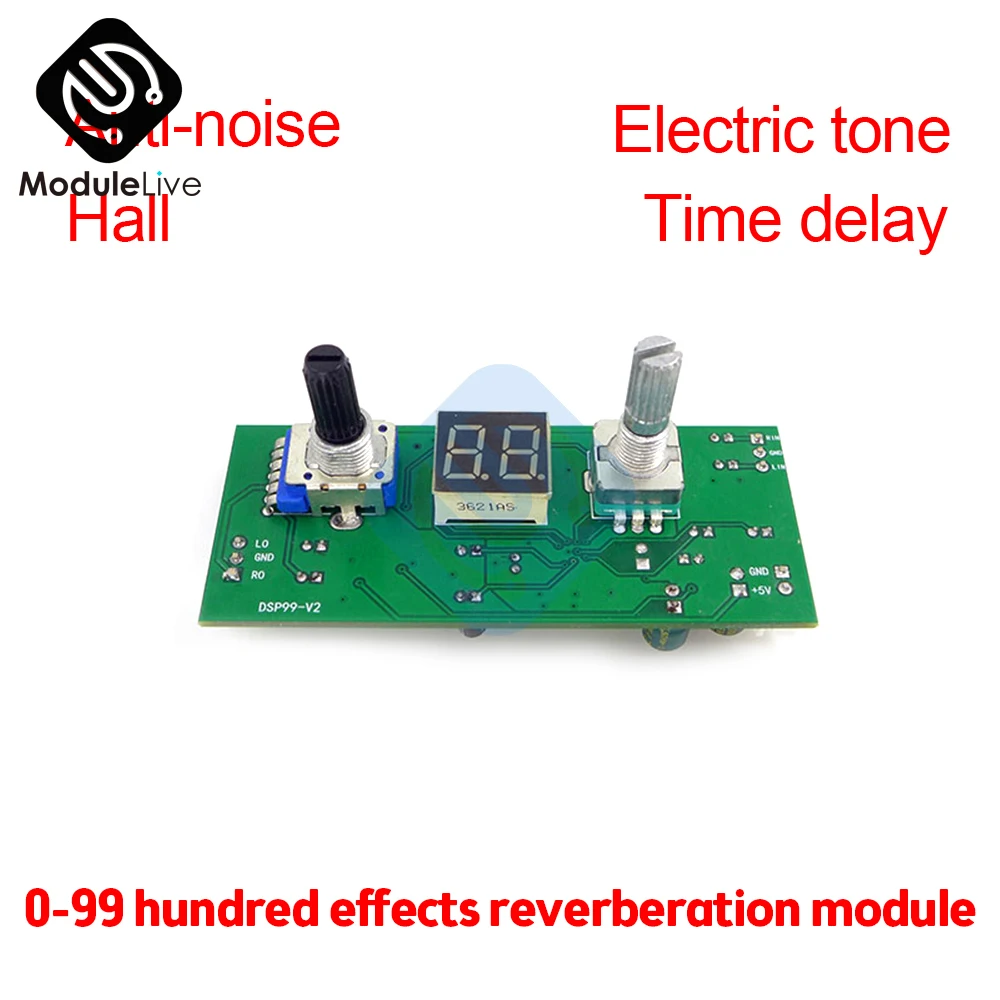 High Quality DSP Digital Reverberation Karaoke Reverb Board KTV Mixer Effector Anti-Whistling Module Multi-Sound Effects