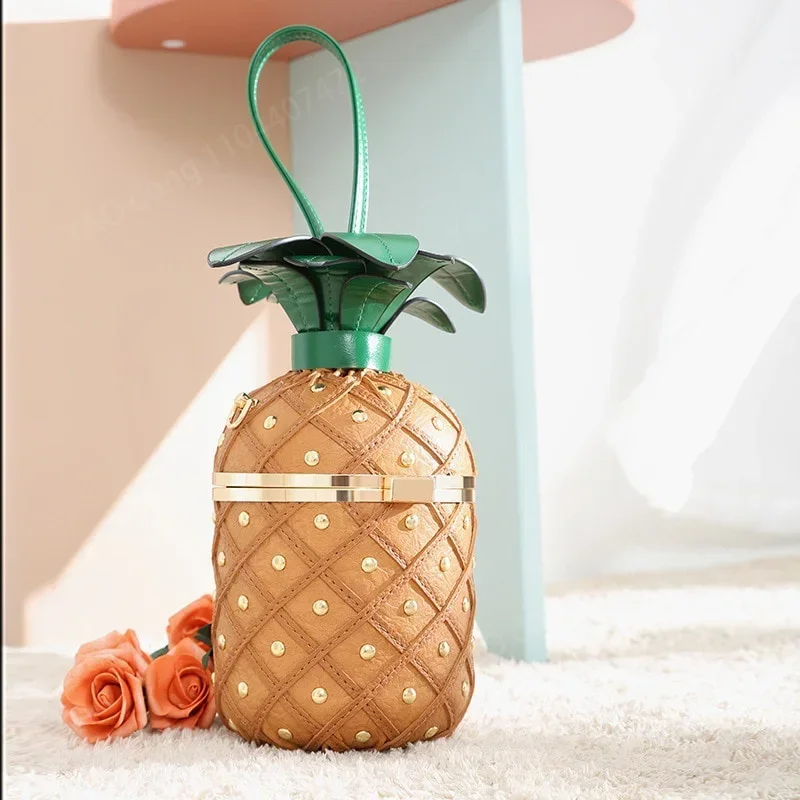 Yao Dong Pineapple Shape Purse and Handbags for Women Crossbody Bag Mini Shoulder Bag with Chain Evening Party Bag