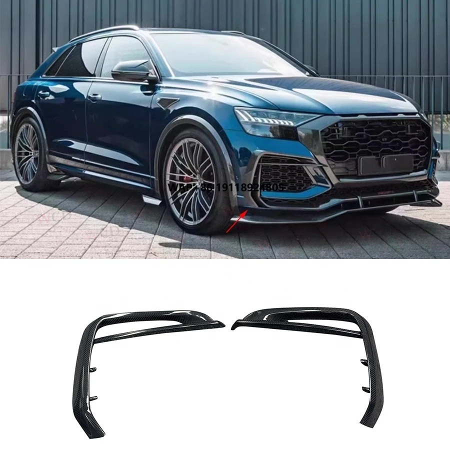 

Carbon Fiber Front Bumper Canards for RSQ8 2020-2023 Car Bumper Front Fog Lamp Air Vent Splitters Trims Bodykit