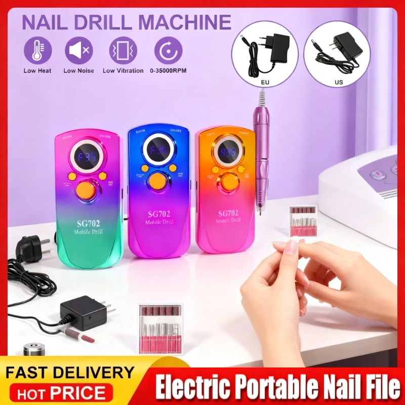 

Rechargeable Electric Nail Drill Machine With USB Connect Nail Polish Remover Drill Set Manicure Sander Low Noise File Manicure