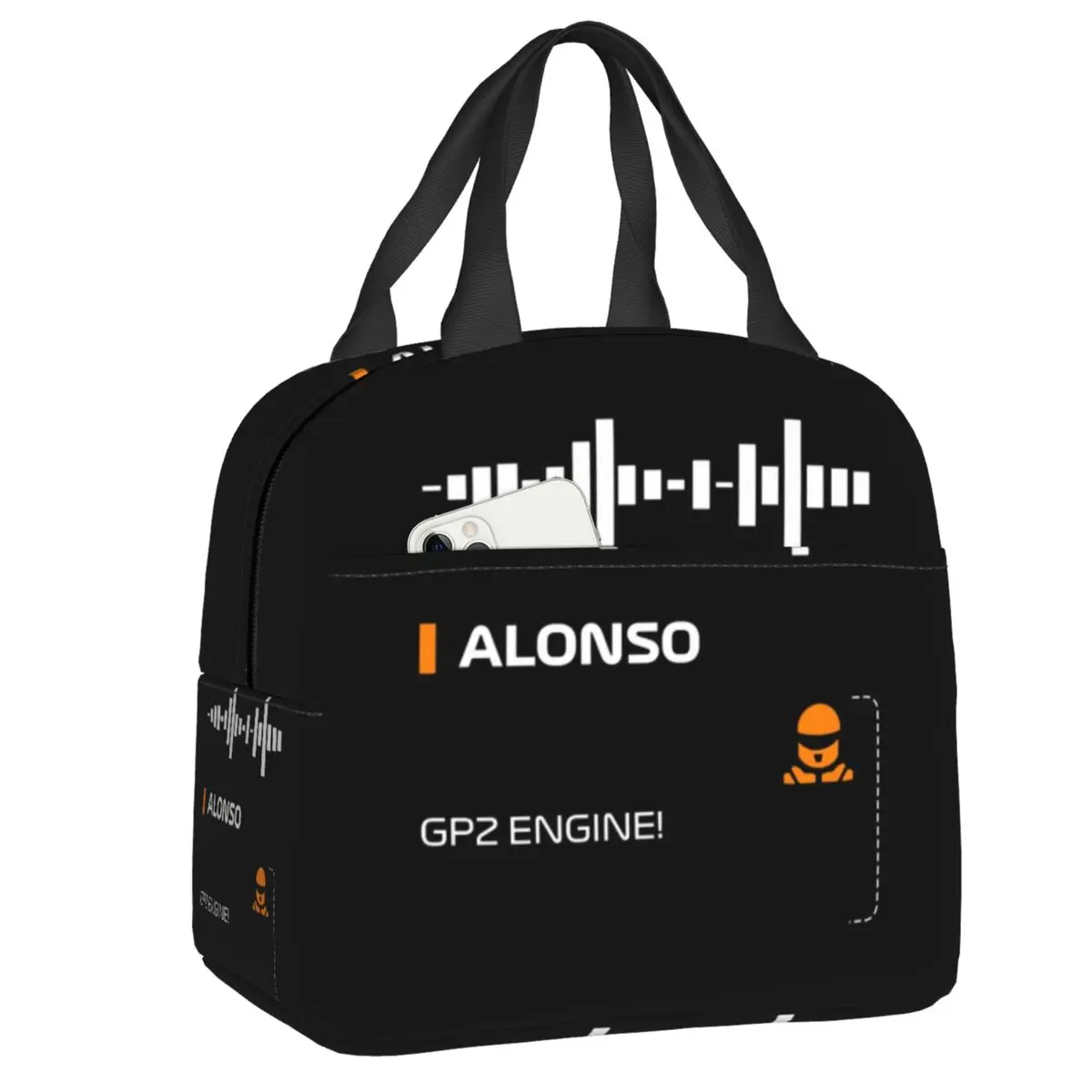 Custom Alonso 14 Engine Resuable Lunch Box Leakproof Fernando Sports Car Cooler Thermal Food Insulated Lunch Bag School Student