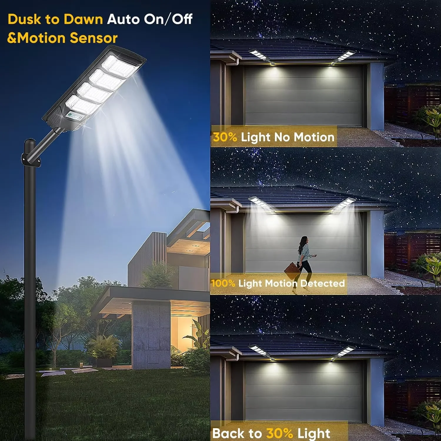 Potente luz Solar LED para exteriores con Sensor de movimiento, farola Solar superbrillante, luz de pared para garaje, farol para jardín y Patio