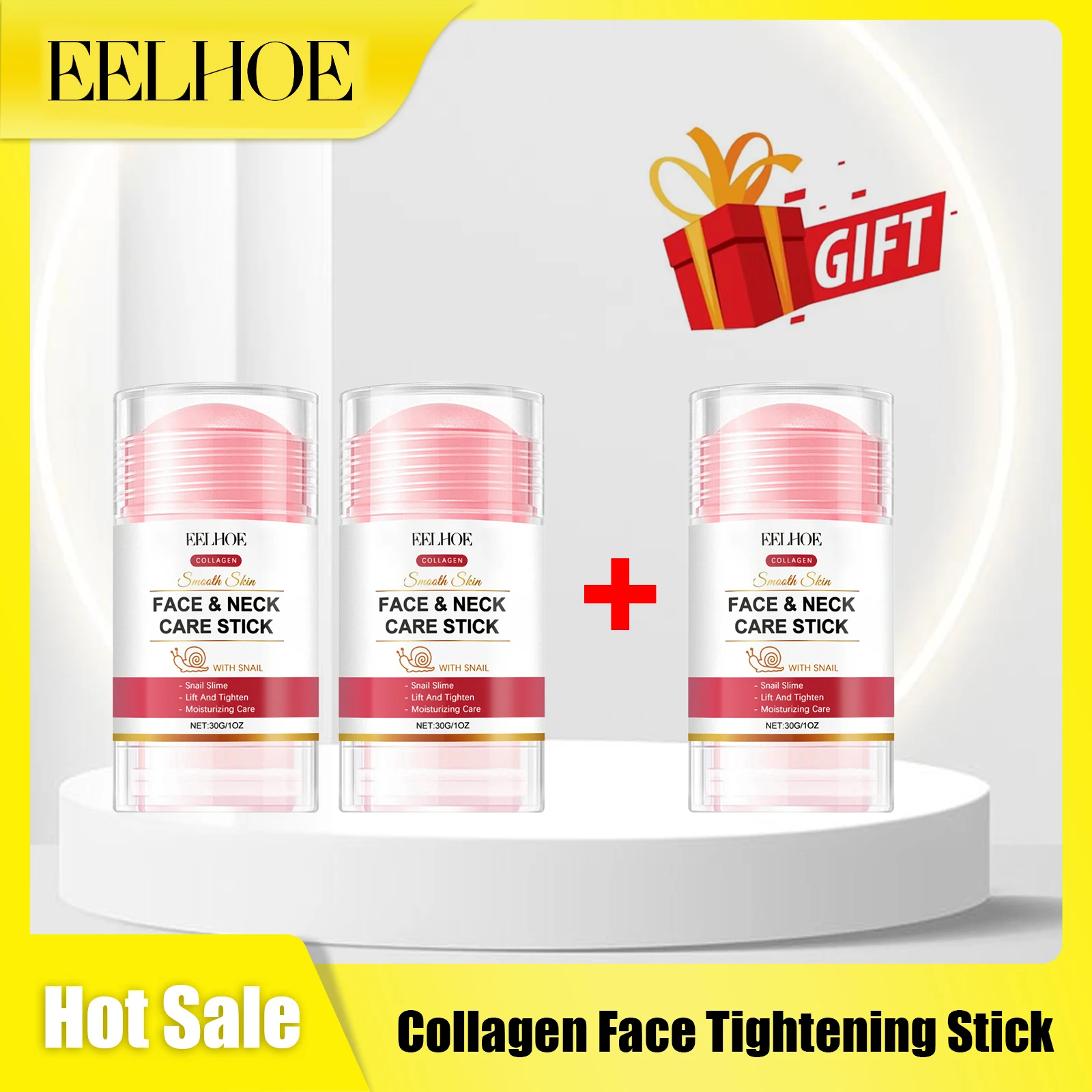 

Eelhoe Collagen Facial Tightening Stick Fades Fine Lines Improve Elasticity Deep Moisturizing Nourish Dryness Face Firming Balm