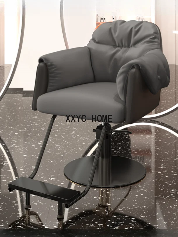 Barbershop Simple Vintage Barber Chair Perm Shave Barber Chair Swivel Lift Hair Dyeing Silla De Barbería  Furniture KMBC