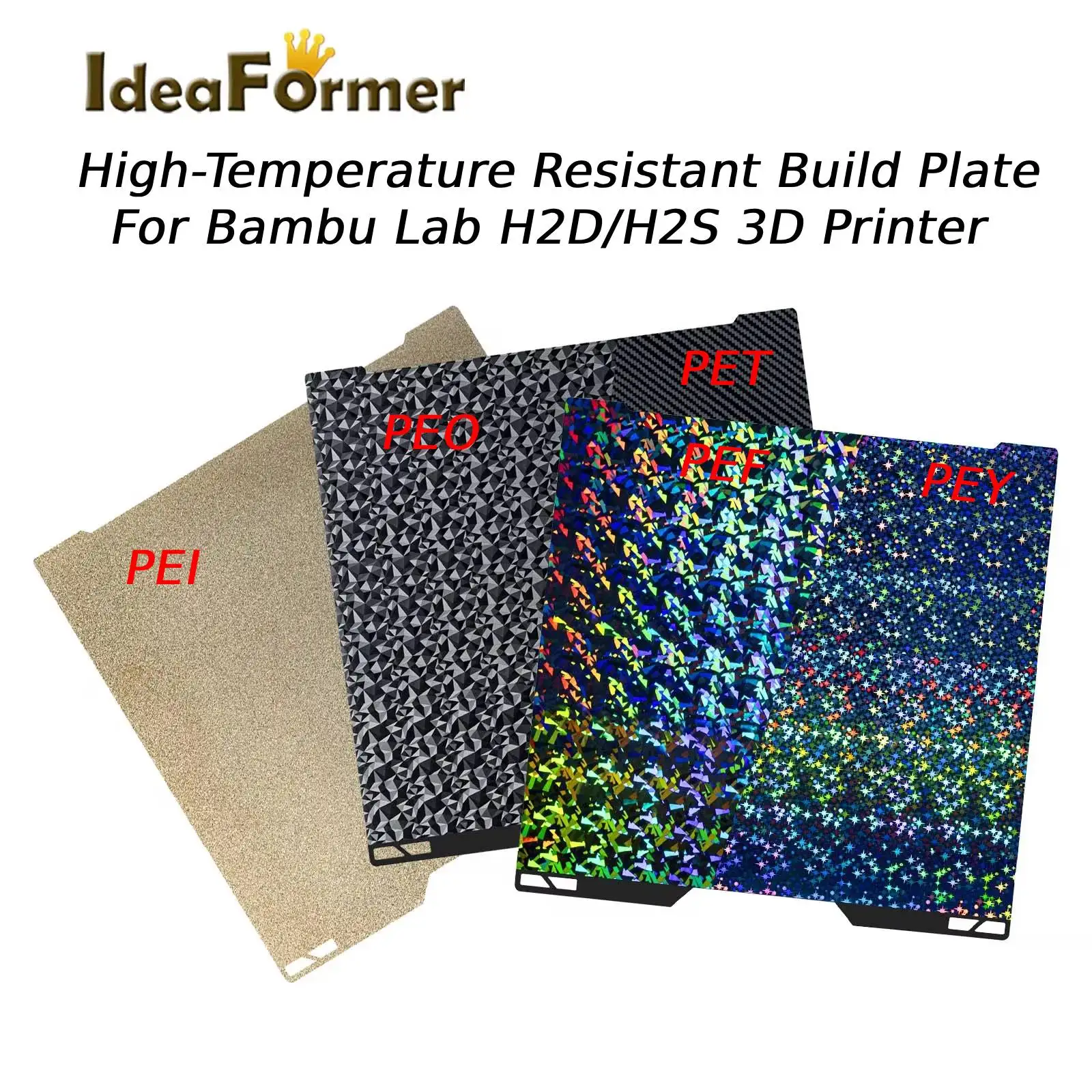 

H2D/H2S Build Plate 355x347mm Double Sided Heated Bed For Bambu Lab H2D/H2S 3D Printers ‌Color-shifting Spring Steel Plate