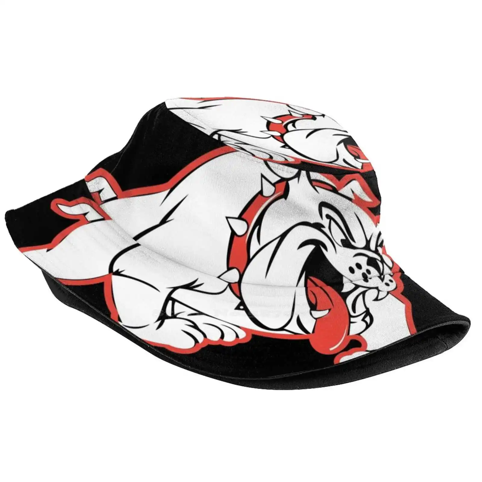 Bulldogs Logo ( Red Outline ) Unisex Fisherman Hats Bucket Hats High School West Lawn Football Bulldog Football Bulldogs