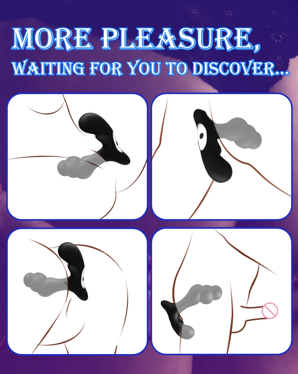 Vibrating Prostate Massager Anal Training Butt Plug With 12 Vibration Modes G-Spot Vibrator Anal Beads Sexual Stimulation Device