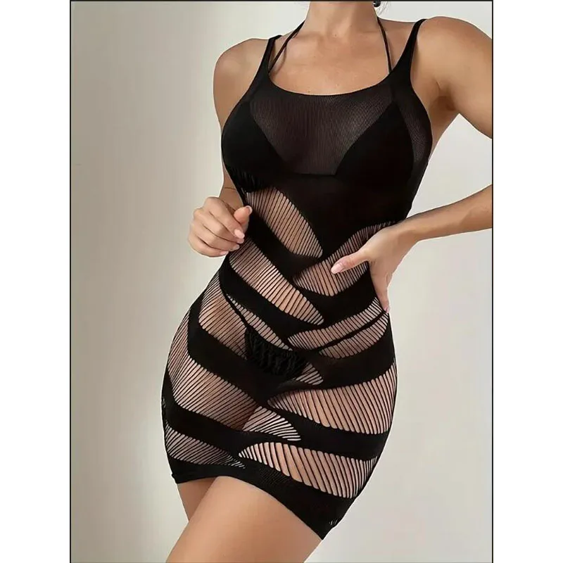 Renda Perspectividade Fishnet para Mulheres, Lingerie Corporal Sexy, Roupa Interior Sissy Porno, Uniforme Empregada, Vestido, Fato de Coelho, Traje Cosplay Erótico, 18