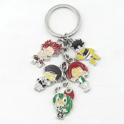 Anime Hero Academia Keychain Cartoon Figure Midoriya Izuku Bakugo Katsuki Todoroki Shoto Alloy Keyring Backpack Accessories Gift