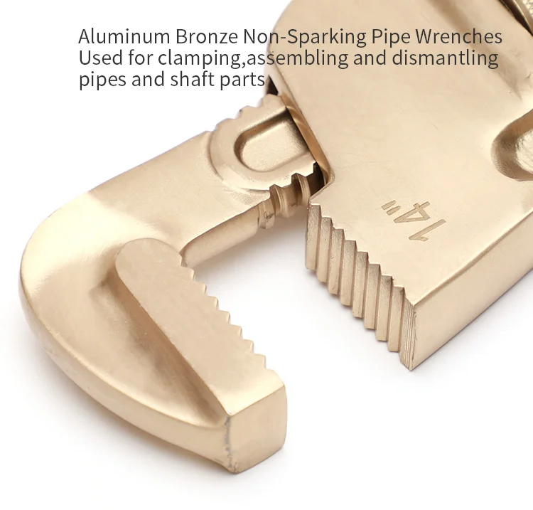 

Non-Sparking Tools Aluminium Bronze 12Inch 14Inch Non Sparking Tools Plumbing Pipe Wrench for Oil and