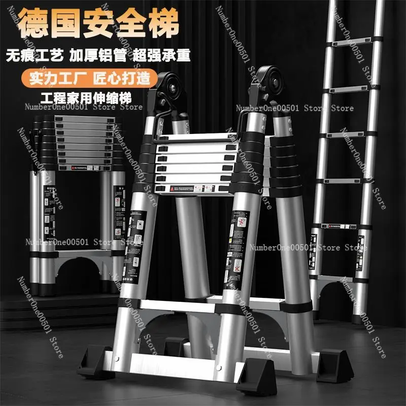 Heavy Duty Aluminum Telescoping Ladder 4m 1.5m 1.9m 2.3m 2.7m  A-Frame Multi-Position Folding Ladder for Home Indoor Outdoor Use