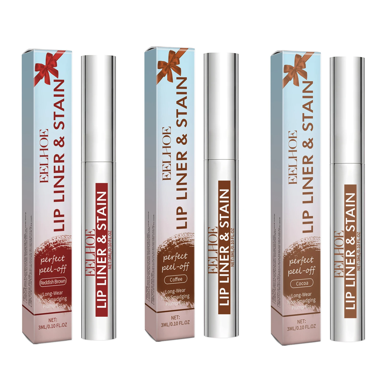 Eelhoe Peel off Lip Stain 3color Matte Waterproof Long Lasting Non-stick Cup Moisturizing Natural Contour Lip Liner Cosmetics:Eelhoe Peel off Lip Stain 3color Matte Waterproof Long Lasting Non-stick Cup Moisturizing Natural Contour Lip Liner Cosmetics