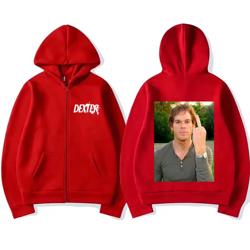 Dexter Morgan retournement classique sweat à capuche avec fermeture éclair 2025 manteau hommes femmes vintage surdimensionné Streetwear unisexe polaire veste zippée