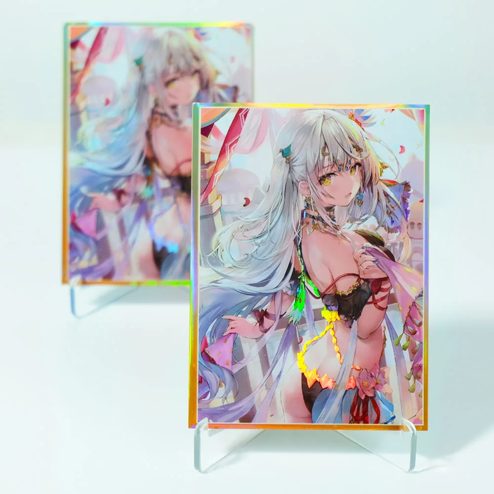 60PCS 67X92mm Holographic Card Sleeves Anime Dancing diva Card Protector used for MGT/PTCG Standard size trading cards